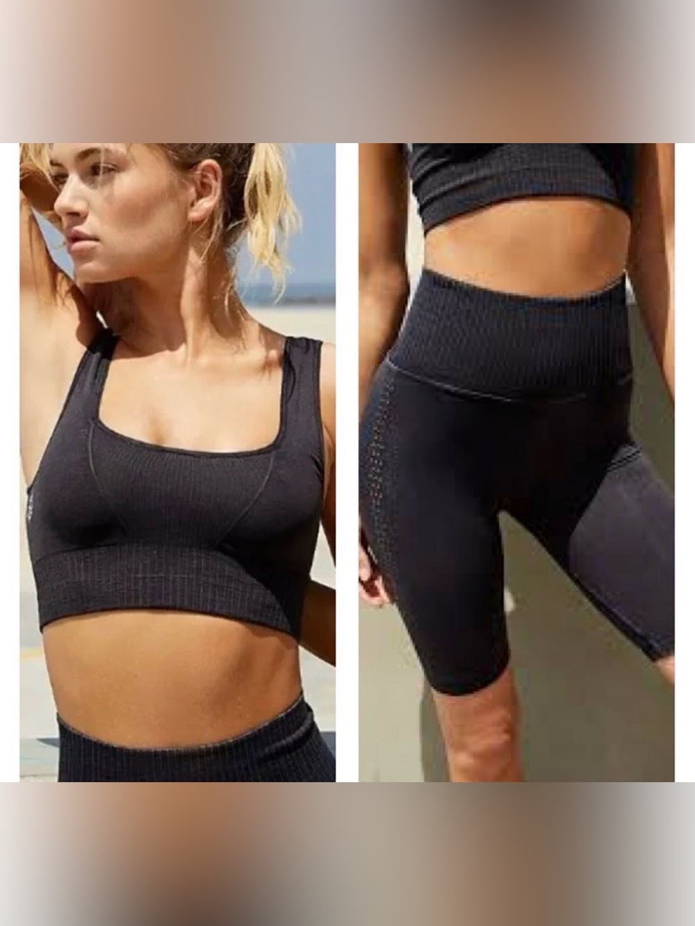 Free People Good Karma Biker Shorts & Sports Bra Set